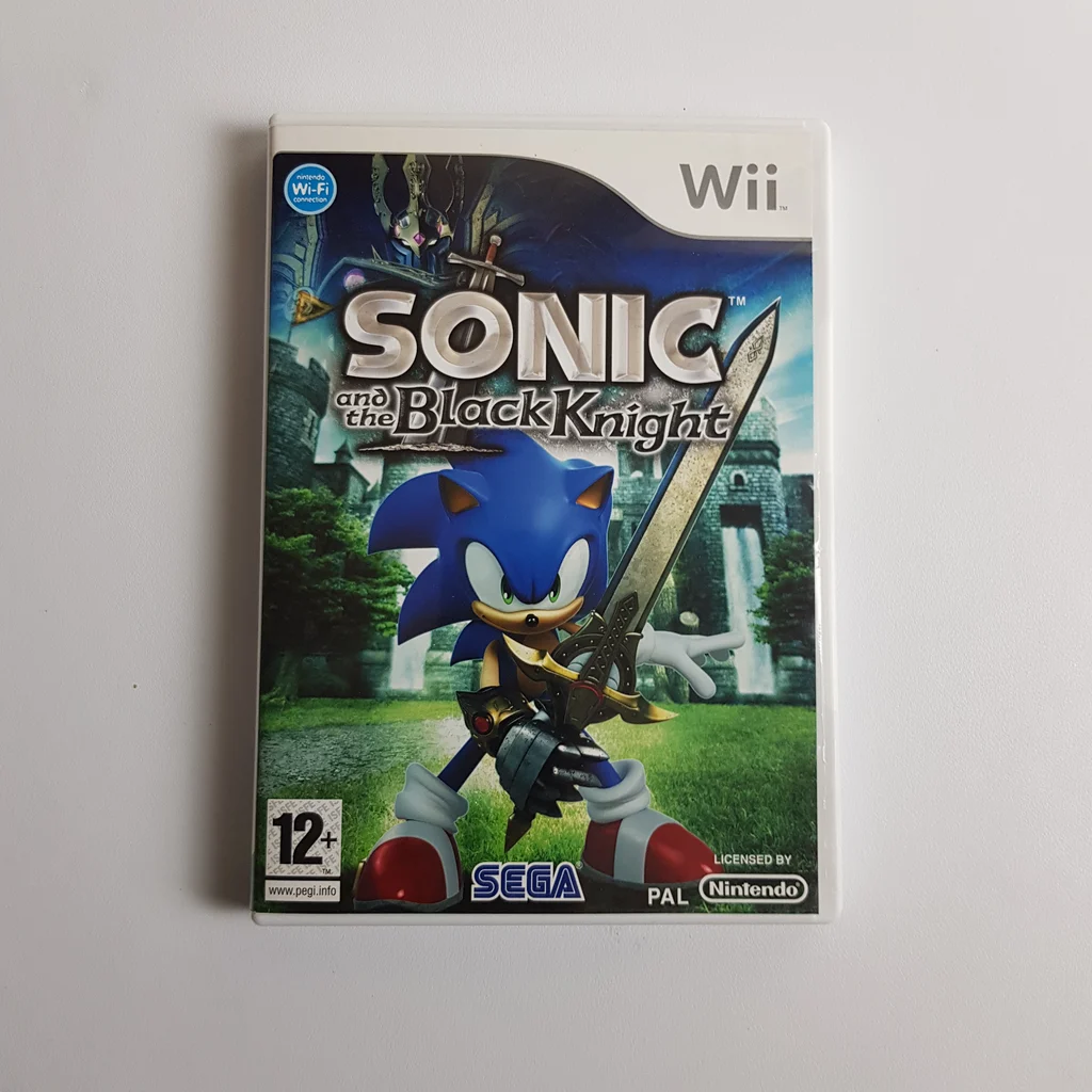 Sonic and the Black Knight Wii játék doboza fehér háttéren