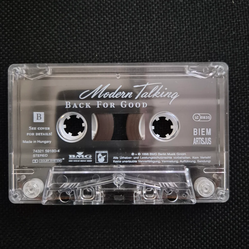 Modern Talking Back For Good kazetta szalag Modern Talking Back For Good kazetta átlátszó műanyag tokban, feliratozva